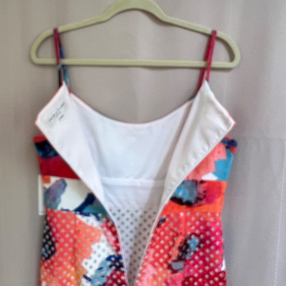 Trina Turk Julietta Floral Laser-Cut Sheath Dress Spaghetti Strap Sz12 - Picture 10 of 16